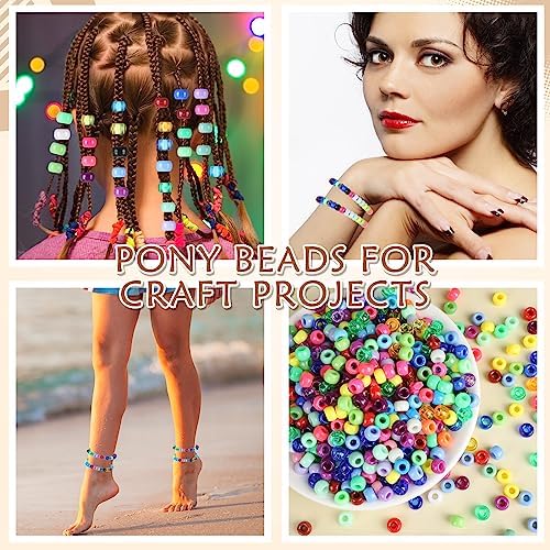 huquary 21000 pcs pony beads bulk,kandi beads, 40 showing dimensions
