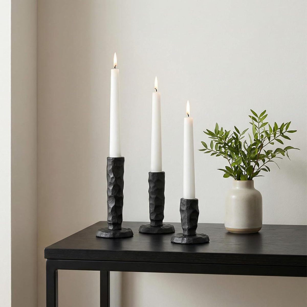 Sziqiqi Black Iron Candlstick Holders: Cast Iron Taper Candle Holder