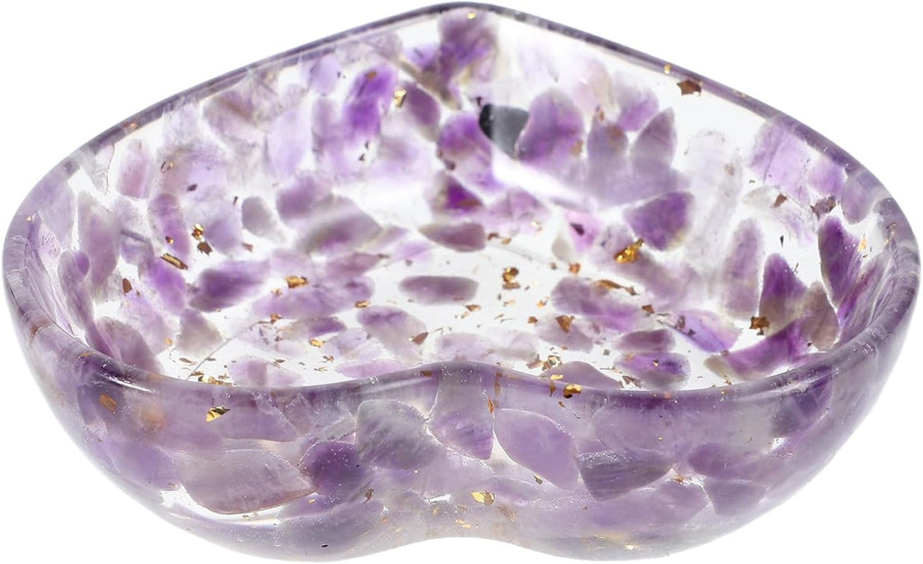 Heart Shaped Crystal Candle Holder Bowl with Resin Material, Versatile Usage and Built to Last, for Living Room Home Decor, Romantic and Unique Texture Design