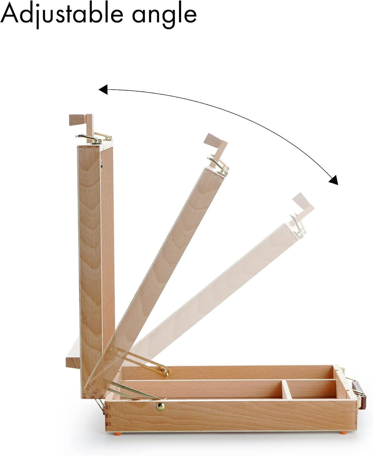 artify adjustable beechwood tabletop painting easel, wooden sketch, side view