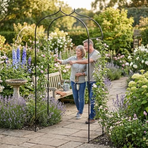 metal garden arbors 8ft thickened arch trellis for on a desk or shelf