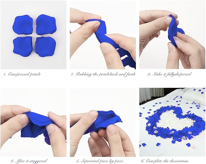 2000Pieces Rose Petals, Artificial Flower Petals Fake Rose Petals for Romantic Night,Wedding,Proposal Anniversary Flower Decorations (Dark Blue)