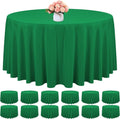 12 packs 120 inch green round polyester tablecloths, main product view