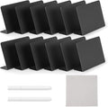 12 Pcs 4"x3" Mini Chalkboard Signs for Food, Reusable PVC Food Labels, Reserved Table Signs for Party Buffet, Birthdays, Bakery, Weddings Table Numbers, Buffet Display, Place Cards, Name Tag
