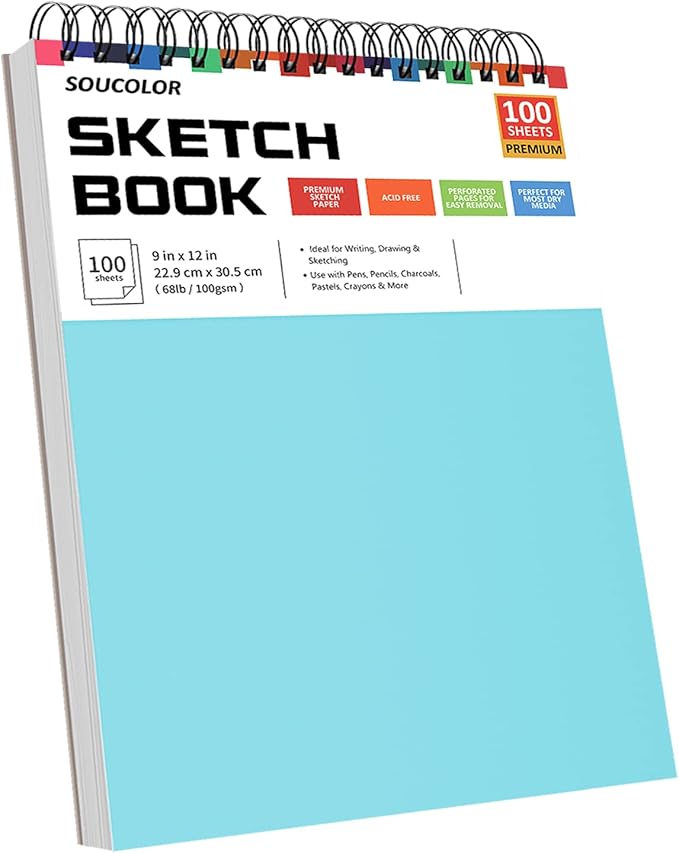 Soucolor 9 x12 Inch Sketch Book,Teen Girl Trendy Stuff, Halloween & Christmas for Teen Girls 4-12, Mother's Day, Birthday for Daughter Wife, Creative Gift for Mum Her, Christmas Coloring Book