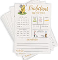 Printed Party Baby Predictions & Advice Cards – Classic Pooh Theme, Winnie Baby Shower Game for Guests, Gender Reveal Activity for Boy or Girl Activity, 30 Pack