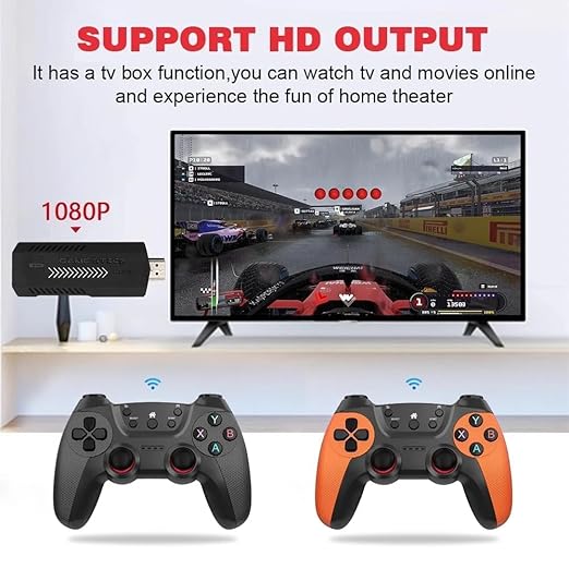 X2 Ultra Retro Game Stick 4K 64/128/256G 35000/40000/58000 Games, 2.4G Controllers HD Output Plug and Play Video Gaming Console, Nostalgia Stick for TV (128G)
