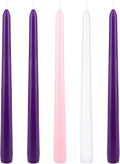 Mega Candles 5 pcs Unscented Christmas Advent Candles Set, Hand Poured Premium Wax Taper Candle 10 Inch x 7/8 Inch, Holidays, Occasions, Events, Festivitiess, Devotional, Church, Wreath, Party, Gifts