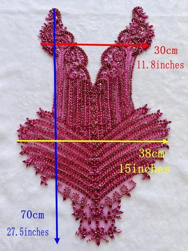 Handmade Stones Beads Bling Bright Crystal Patches Sew on Rhinestones Bodice ...
