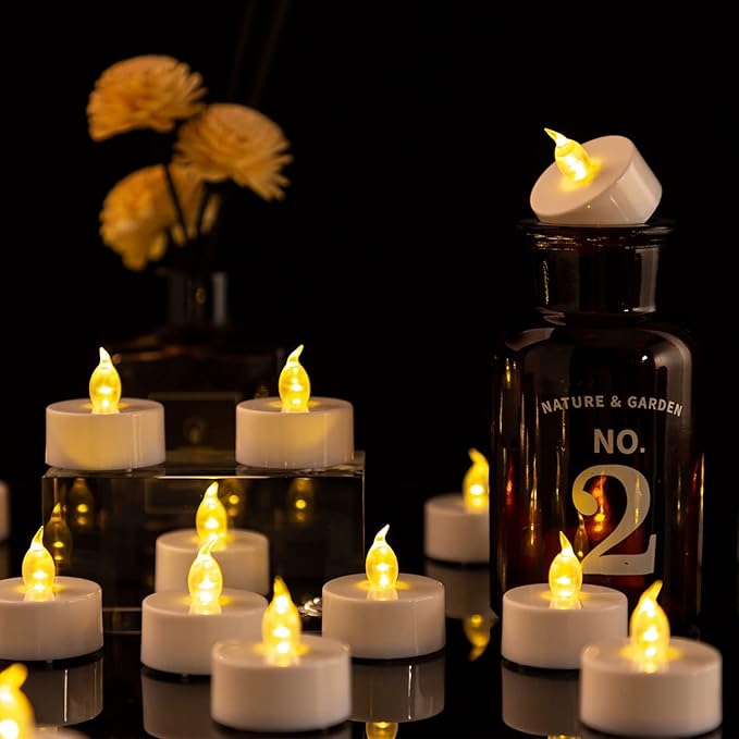 Nancia 150PACK Flameless LED Tea Lights, Warm Yellow, 200 Hours Battery-Powered, Ideal for Party, Wedding, Birthday, Home Decoration
