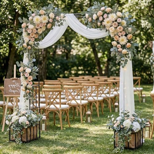 garden arch with planter boxes, metal arbor trellis, package contents