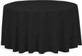 LinenTablecloth 132-Inch Round Polyester Tablecloth Black