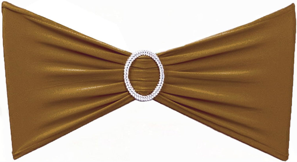Pack of 50 Spandex Light Brown Chair Sashes for Wedding Coffee Chair Bows Sashes Fitting Birthday Party Ceremony Bridal Baby Shower Decor (Bran/Light Brown)