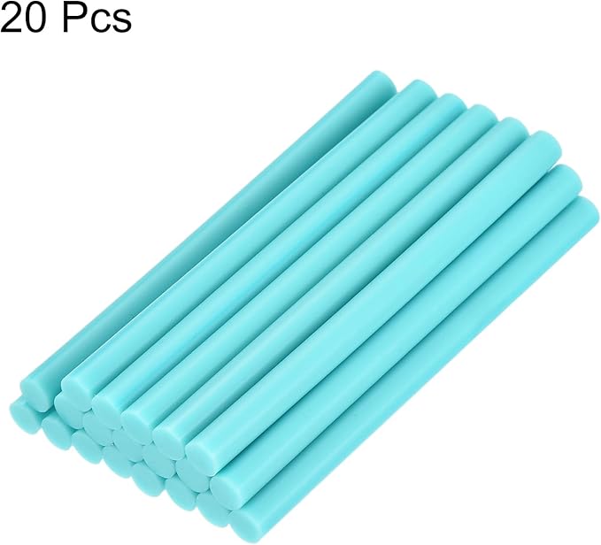 uxcell 20pcs Hot Glue Sticks for Glue Gun 7mm/0.27-inch x 8-inch Mini Hot Melt Adhesive Glue Stick Light Blue