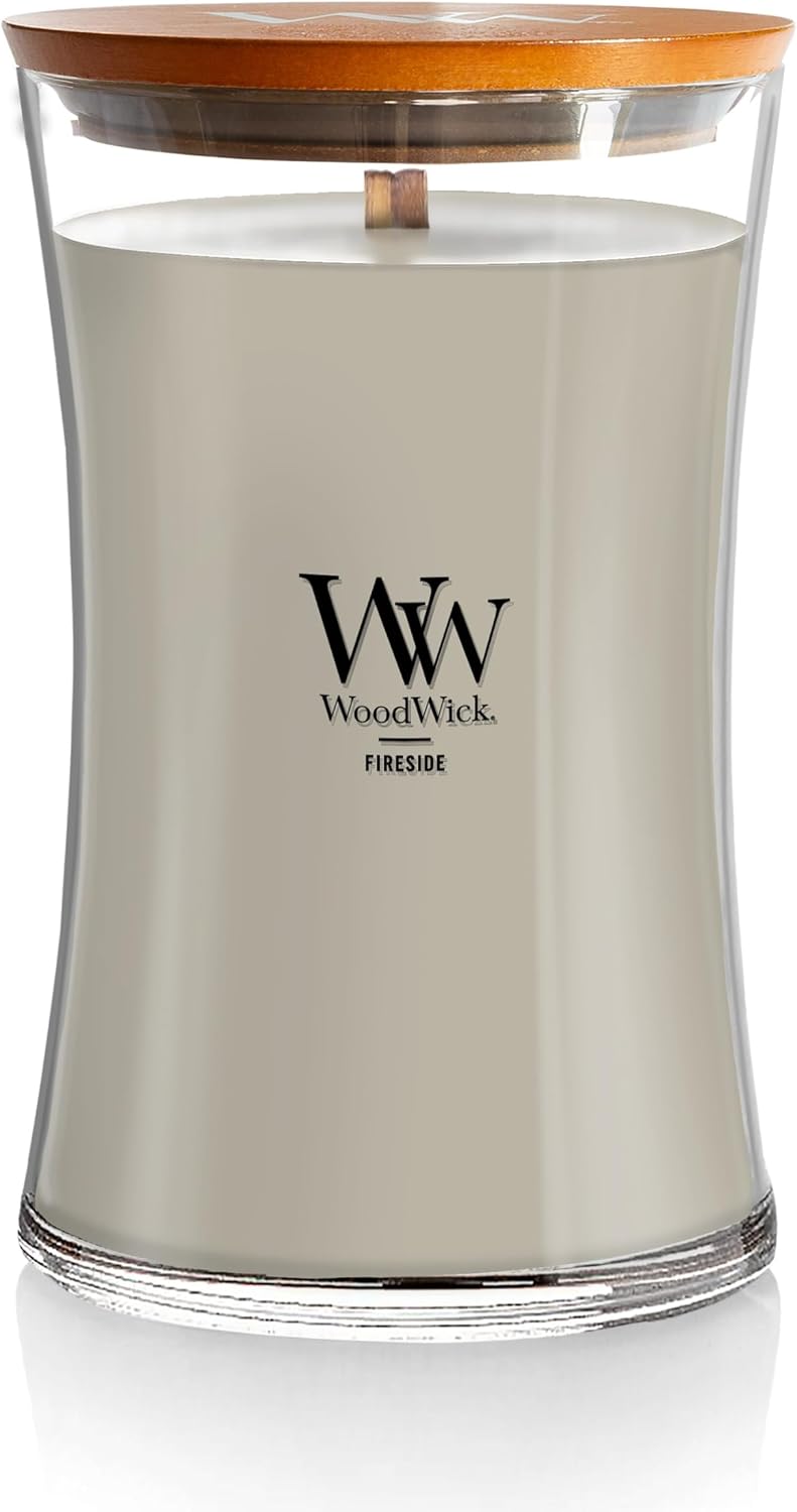 WoodWick Fireside Scented Candle, Crackling Wick, 21.5oz
