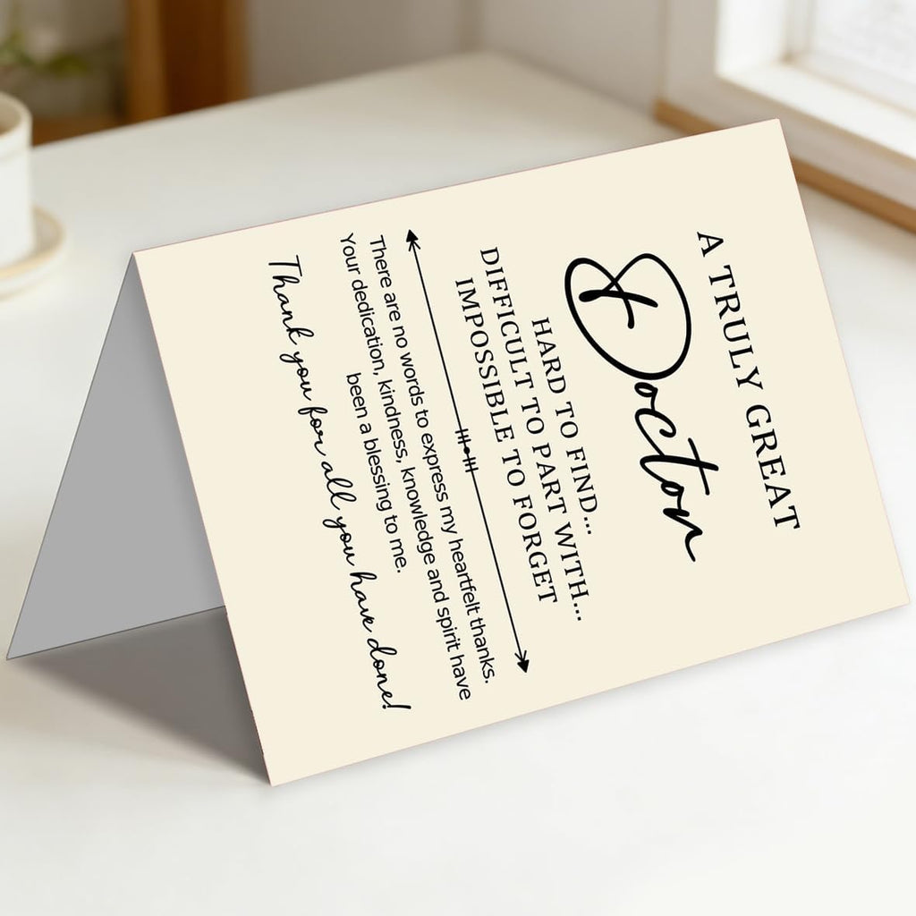 Doctor Thank You Card, Doctor Appreciation Card, Thank You Gift for Doctor with Kraft Envelope and Gold Seal Sticker