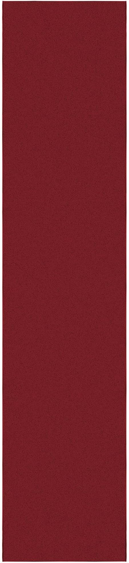Sweet Home Stores SH Non-Slip Solid Rubberback Indoor Runner Rug for Kitchen, Hallways, Bathroom, Entrance, Bedroom, 2'7" x 12', Red