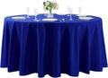 132 inch Round Tablecloth Washable Polyester Table Cloth Decorative Table Cover for Wedding Party Dining Banquet（132 inch,Royal Blue）