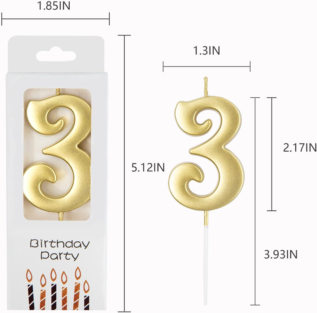 PHD CAKE 10-Count 0-9 Gold Number Birthday Candles, Number One Birthday, Gold Number Candles, Party Celebration, Baby Showers