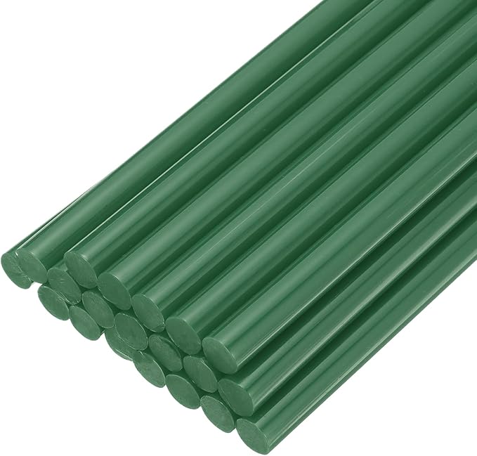 uxcell 20pcs Hot Glue Sticks for Glue Gun 7mm/0.28-inch x 8-inch Mini Hot Melt Adhesive Glue Stick Dark Green