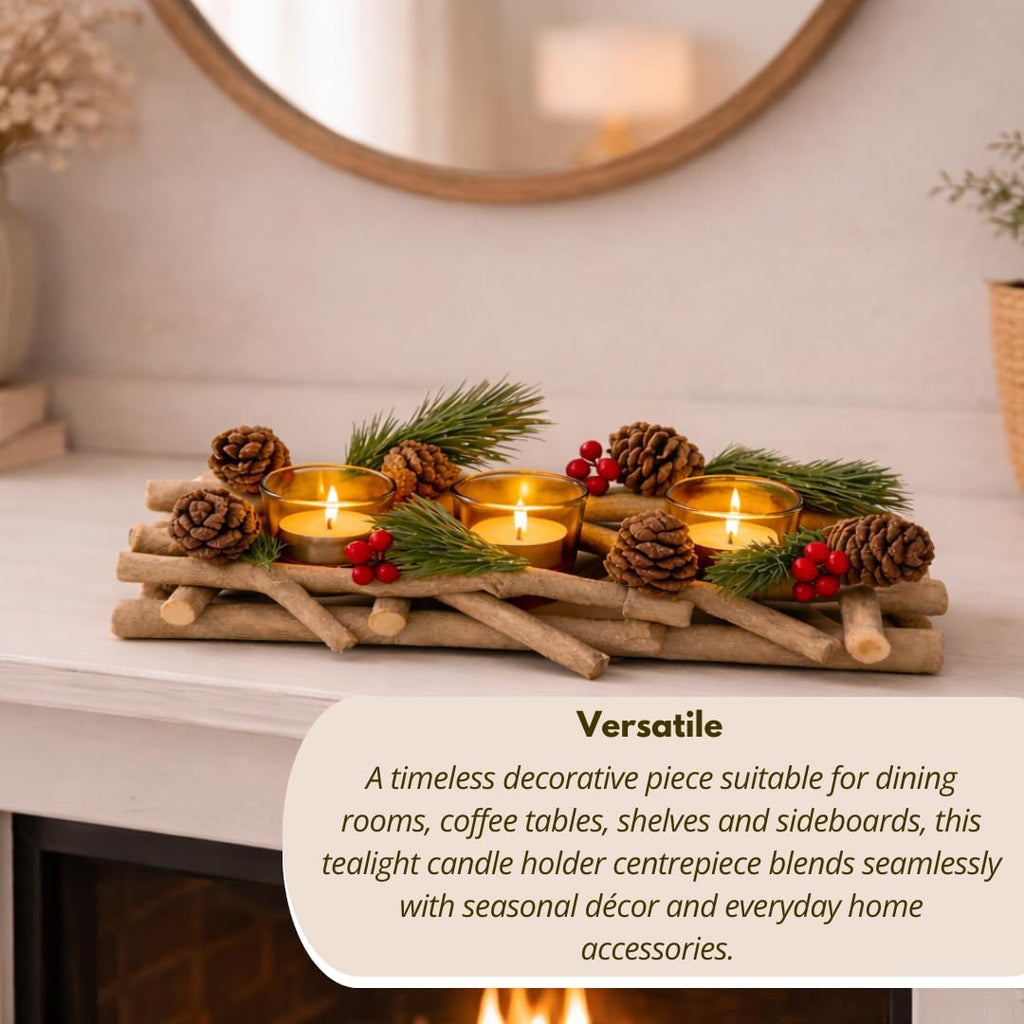 Marco Paul Christmas Decorations Room Decor, Candle Holder, Indoor Ornaments for Home, Christmas Table Centrepiece, Dinner Set, Kitchen Light, Table Decorations Centrepiece