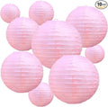 BEISHIDA Pink Round Paper Lanterns Hanging Decorative Chinese Paper Lanterns Lamp for Valentine Birthday Wedding Party Decoration and Baby Bridal Shower（10 Packs）