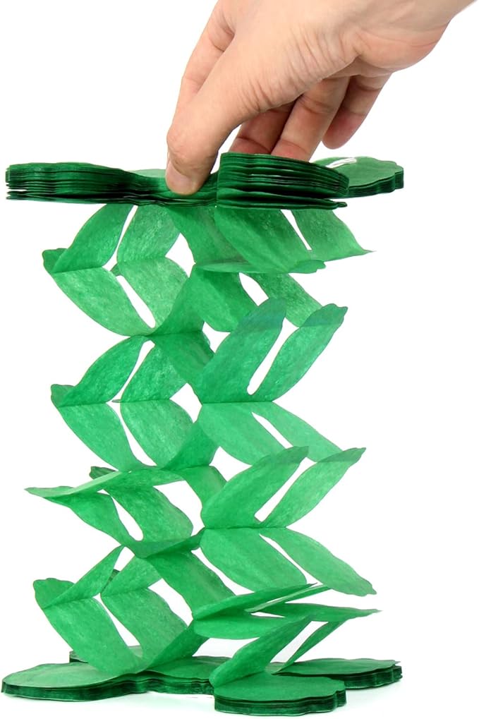 Black Green-Silver Party-Decorations Streamers Garland - 12pcs Graduation 2025 4-Leaf Clover Paper Streamer, Soccer Party Supplies Wedding Men Boys Birthday Baby Bridal Shower Banners Decor Ouruola