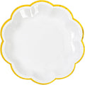 White Golden Party Plates Gold Foil Dessert Paper Plate 7inch Scalloped Edge Disposable Cake Plates for Tea Party Birthday Bridal Baby Shower Wedding Party Supplies (24, White)