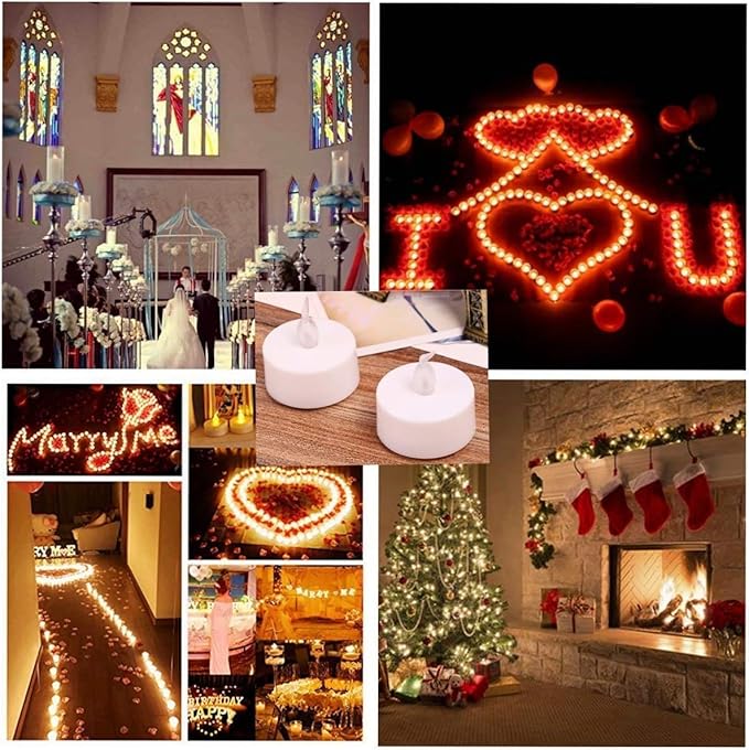 LED Tea Lights Candles- 100PACK Flameless Candles Realistic and Bright Flickering Long Lasting 200Hours for Holiday Celebration,Home Decoration Warm White