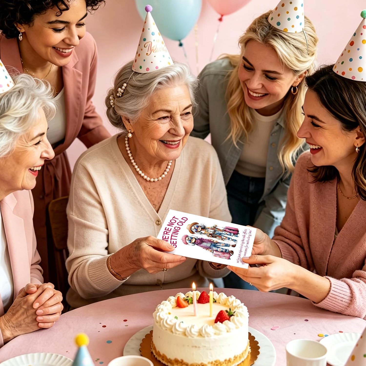 FANCYLUCKY Funny Birthday Card for Women Her, Aging Humor Birthday Gifts for Friend BFF Sister Coworker, Printed Message Inside with Envelope