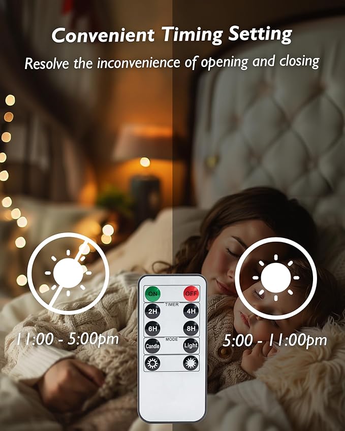 Remote Candles, 24PCS Flameless Tea Lights Candle Battery Operated with Timer, 400+Hours Remote Control LED Tea Lights Votive Candle - 1.5'' D X 1.25'' H- Warm White Light