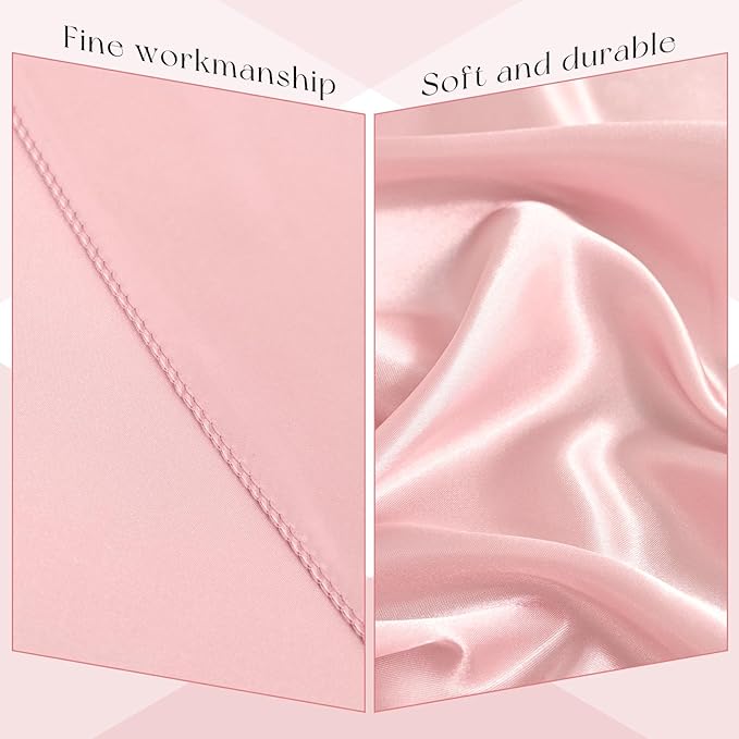 6 Packs Satin Tablecloth 120 Inch Rose Gold Round Table Cloth Silk Tablecloth Smooth Fabric Overlay Satin Table Cover Decoration for Wedding Party Banquet Events