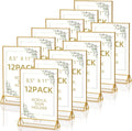 Acrylic Sign Holder 8.5X11 Double Sided Table Flyer Holder , Plastic Acrylic Display Stand for Home Office Shop Restaurant (12pcs)