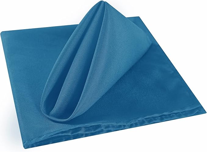 Cloth Napkins 20x20 inch Washable Polyester Dinner Napkins Soft Table Napkins for Wedding Party Dining Banquet(Mediterranean Blue,50PCS)