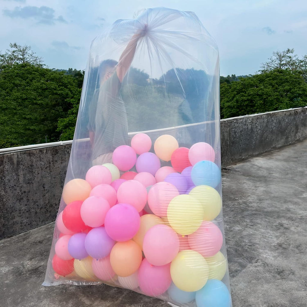 Kreapa 4 Pcs Large balloon bags, balloon transport bags transparent giant storage bag 59x98 inches(2pcs) + 47x59 inches(2pcs)
