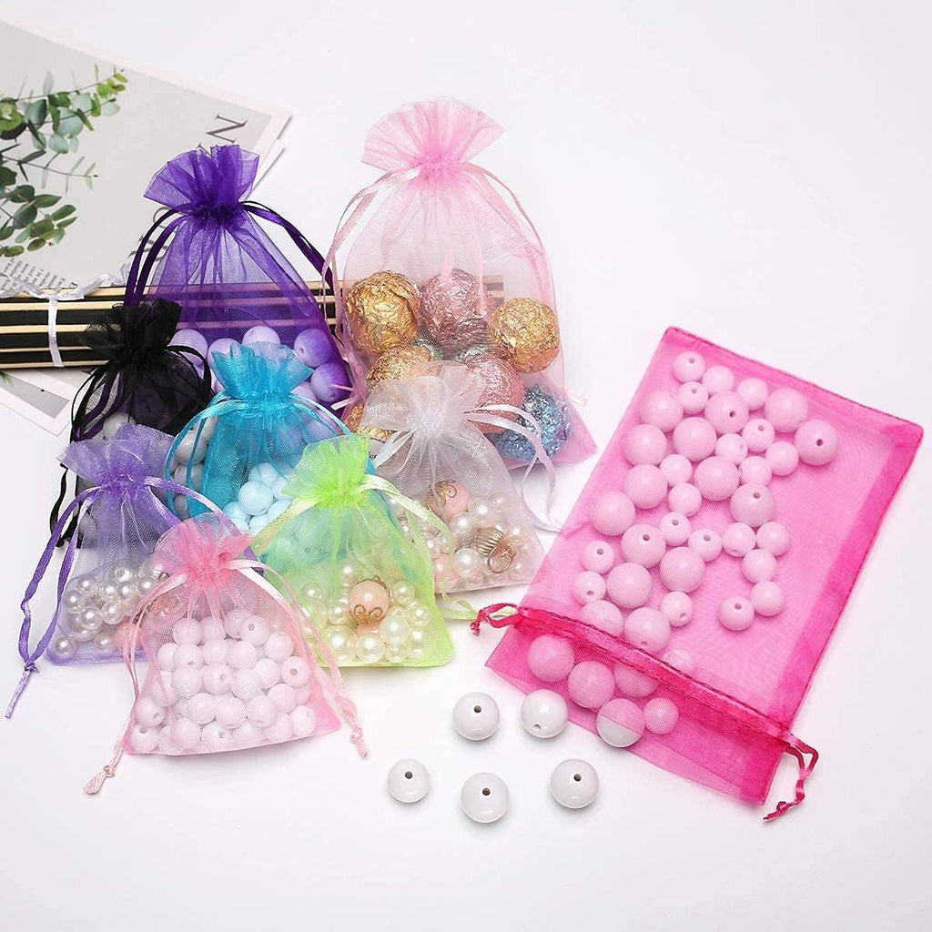 Akstore 100PCS 4x6(10x15cm) Drawstring Organza Jewelry Favor Pouches Wedding Party Festival Gift Bags Candy Bags (Pale Blue)