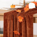 MLMC 2 Pack Terracotta Fall Thanksgiving Table Runner 10ft Luxury Burnt Orange Velvet Table Runner Fall Table Centerpiece 20x120 Inches for Wedding Bridal Shower Birthday Party Home Decor
