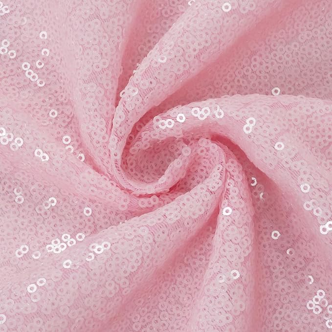 Eternal Beauty Pink Sequin Backdrop, 7x7 Ft Glitter Background Curtains for Shimmer Photography Party Wedding Birthday Back Drop Decor