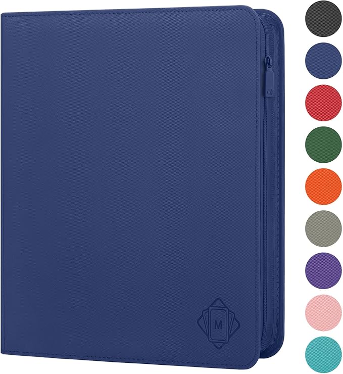 Premium Card Binder 12 Pocket for 720 Pockets Trading Card Binder, PU Zipper Card Collection Album, Sturdy Side-Loading Card Book Holder for MTG, TCG, Game Cards, Sports Cards