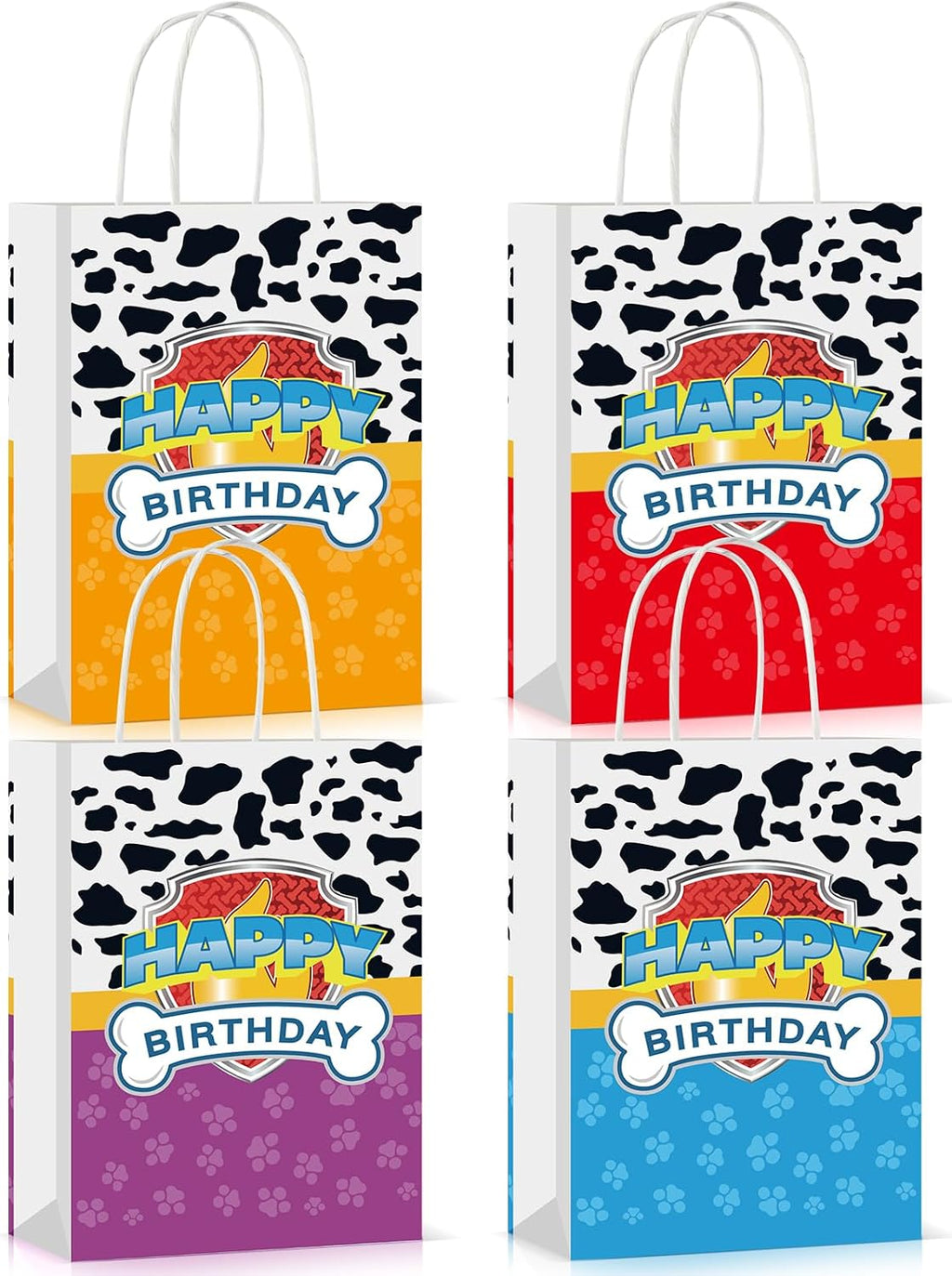 HDJY 16PCS Cartoon Dog Birthday Party Goodie Bags, Favors Bags, Candy Bags, Decoration, 8.26in x 5.9in x 3.14in