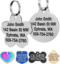 GoTags Stainless Steel Pet ID Tags, Personalized Dog Tags and Cat Tags, up to 8 Lines of Custom Text, Engraved on Both Sides, in Bone, Round, Heart, Bowtie and More (Flower, Regular (Pack of 1))