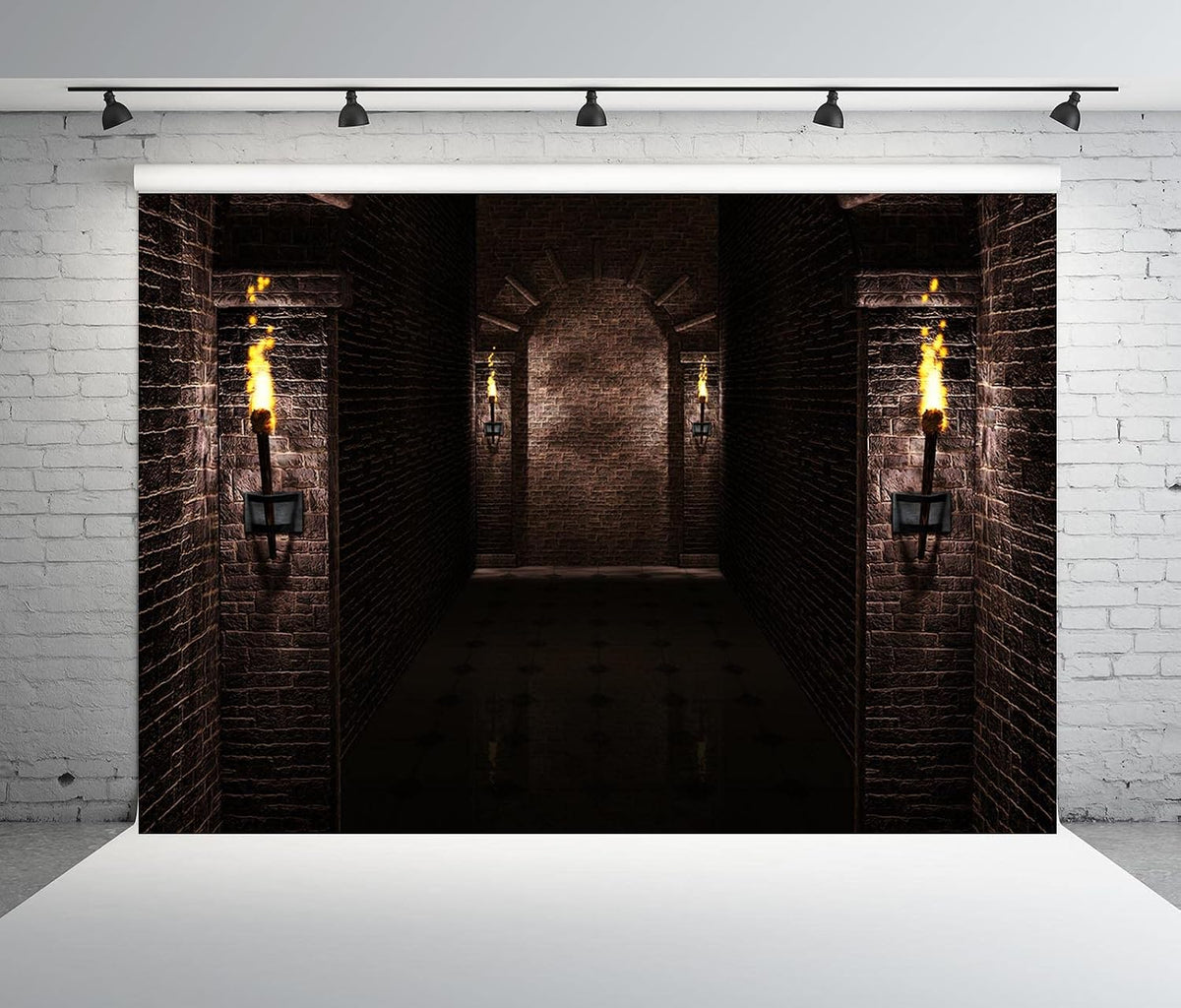 BELECO 12x10ft Fabric Gothic Castle Backdrop Ancient Black Brick Stone Wall A...