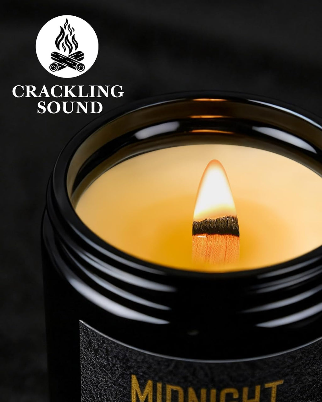 Men's Scented Candles Gift Set, 4 Jar Wood Wick Soy Wax Candles for Home | 200 Hour Burn, Mahogany & Teakwood, Smoke & Vanilla, Midnight Jasmine, Sandalwood Oud Scented Candle, Gifts for Men
