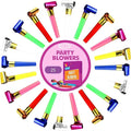 25pcs Party Blowers,Colourful Noisemakers Party Blowouts Squawkers Fringed Noise Maker,Birthday Noisemakers Birthday Blow Horns Party Whistles