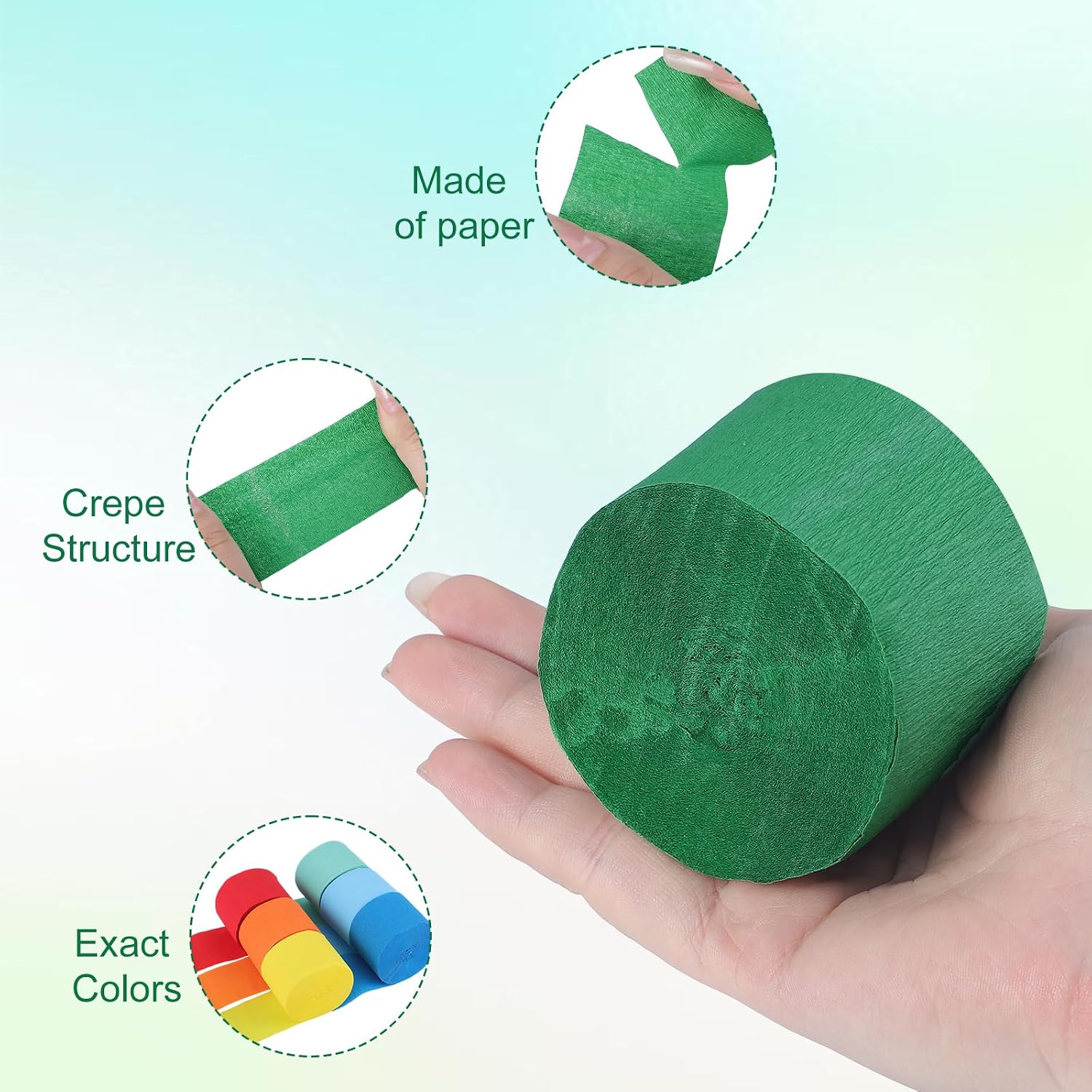Crepe Paper Streamers 12 Rolls 984ft, 1.77 in x 82 ft, Rainbow Colors | Lightweight Paper, 12 Assorted Colors, Easy to Hang for Birthdays, Weddings, Baby Showers and DIY Crafts