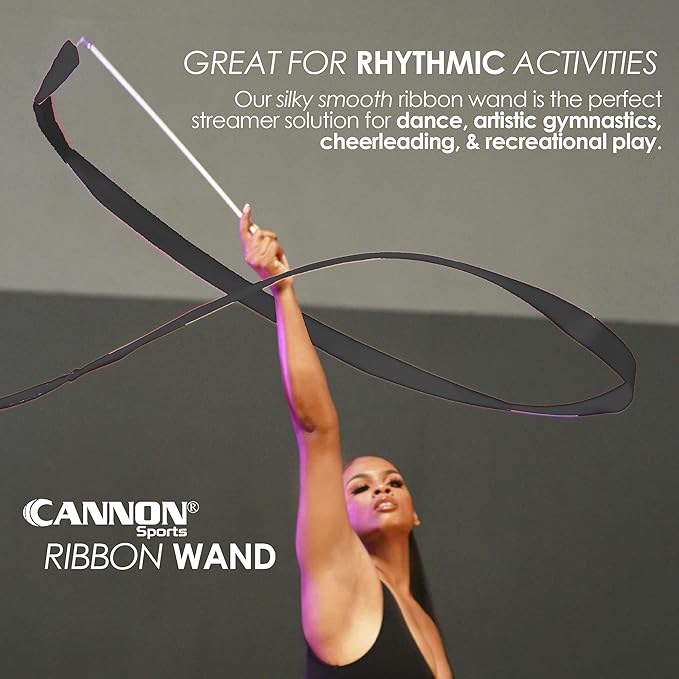 Cannon Sports Gymnastics Wand for Dancing, Cheerleading, Olympic Tournament, & Artistic Competitions (Black)