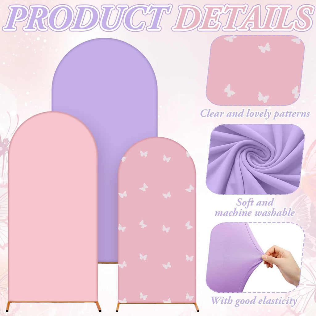 foilswirl 34 pcs butterfly party decor, butterfly arch, side view