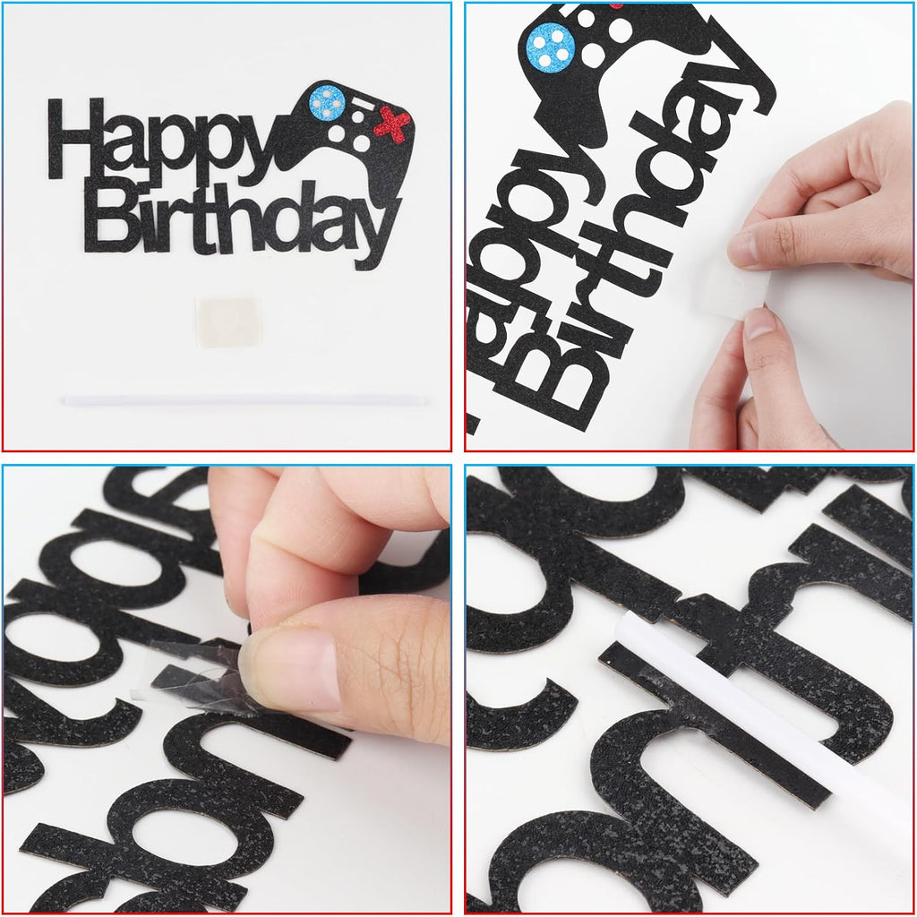 Red Blue Level Video Birthday Candles,Level 9 Number Birthday Cake Topper Decorations for Video Game Themed Party,9th Video Game Candle for Boys Girls Party Decor Supplies