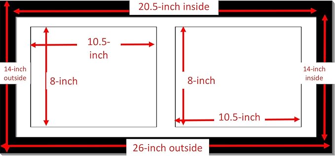 Creative Picture Frames 10X24Bk-W Black Horizontal Double Diploma Frame With 2 Opening White Mat, Holds 2-8.5X11-Inch Documents With Wall Hanger