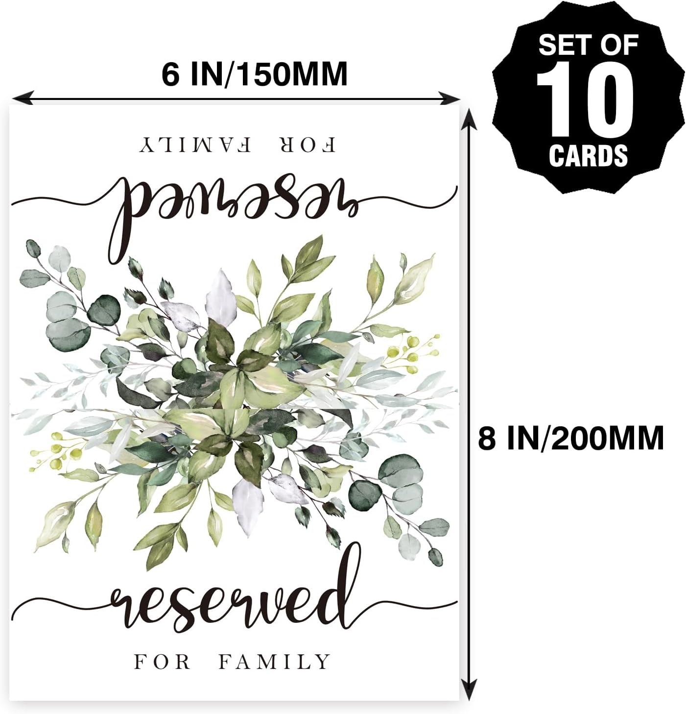 10 Rustic leaf Reserved Sign - Reserved Table Sign -Table Tent Wedding Sign- Guest Reservation Table Seat Sign for Weddings, Receptions, Parties,Restaurants, Dinner Parties, and Banquets.